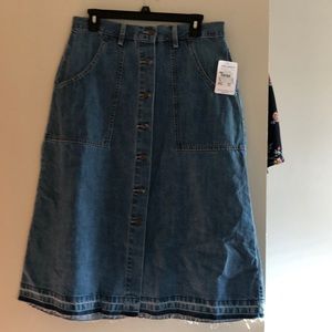 Long denim skirt